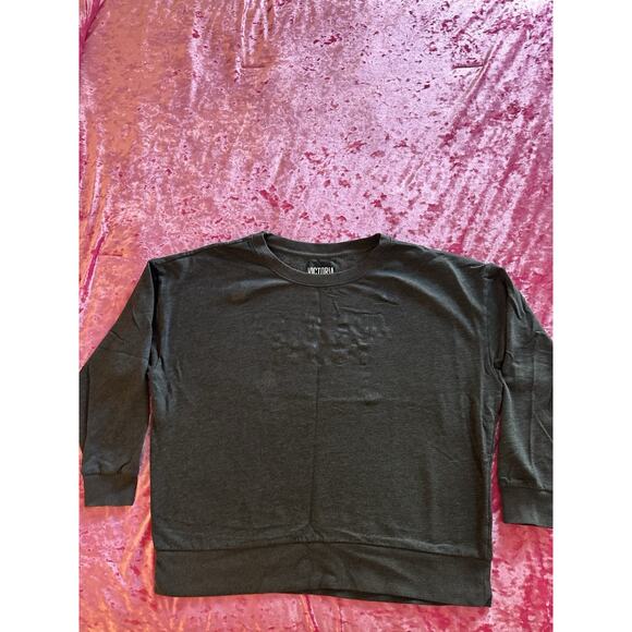 Victoria's Secret Sport Gray Pullover Stars Glitter Women's XL comfy sweatshirt - Picture 1 of 8